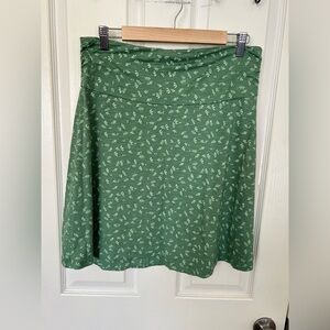 Toad&Co Chaka Skirt Large Green Ditsy Floral A Line Travel Skirt